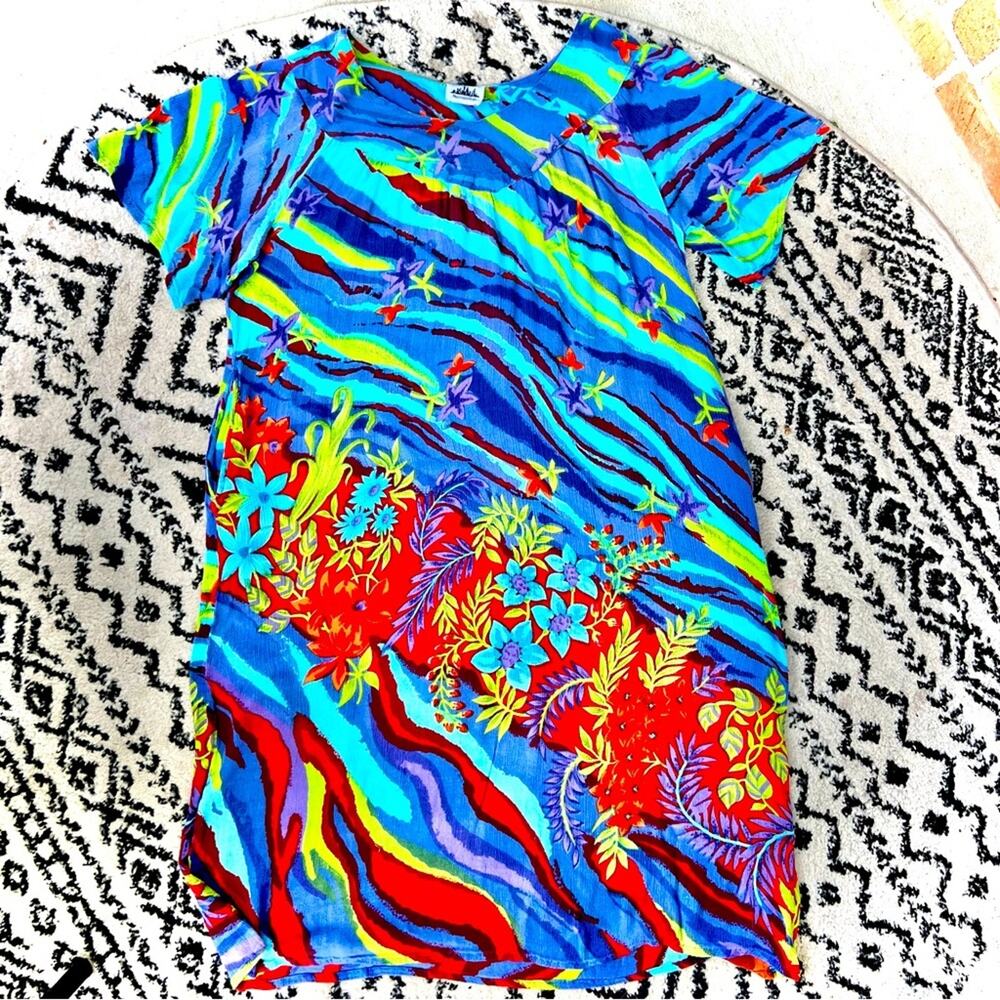 Vintage 80’s Metropolitan Boho Floral Muumuu House Dress 1X